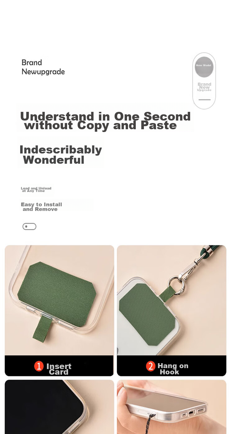 Dipuer Phone Strap Neck Strap Crossbody Adjustable Retractable Anti-Loss Universal Phone Case Durable Long Black [Ring Holder + Clip] 14