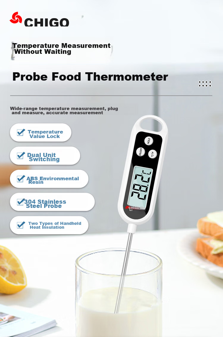 CHIGO Food Thermometer for Home And Commercial Use, Baking Temperature Gauge, Baby Milk Thermometer, Bath Water Temperature Meter ZG-8020 1