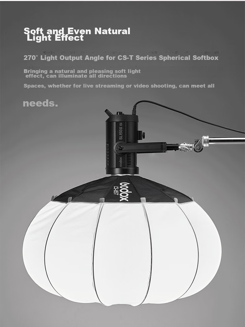 Godox Portable Softbox Light, 65cm Quick-Install Diffusion Dome, for Photography And Live Streaming, Foldable And Collapsible, Spherical Soft Light Box 4