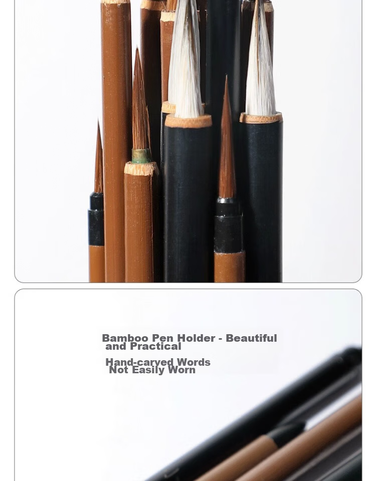 Yushuihu 3-Piece Set of Fine Brush Calligraphy Wolf Hair Brushes for Chinese Painting, Art-Specific Flower Branches And Outline Brushes, White-Style Drawing Brushes, Mouse Whisker And Wolf Sheep Hook Line Brushes with Fine Tips, Floral And Bird Painting Brush Set 15