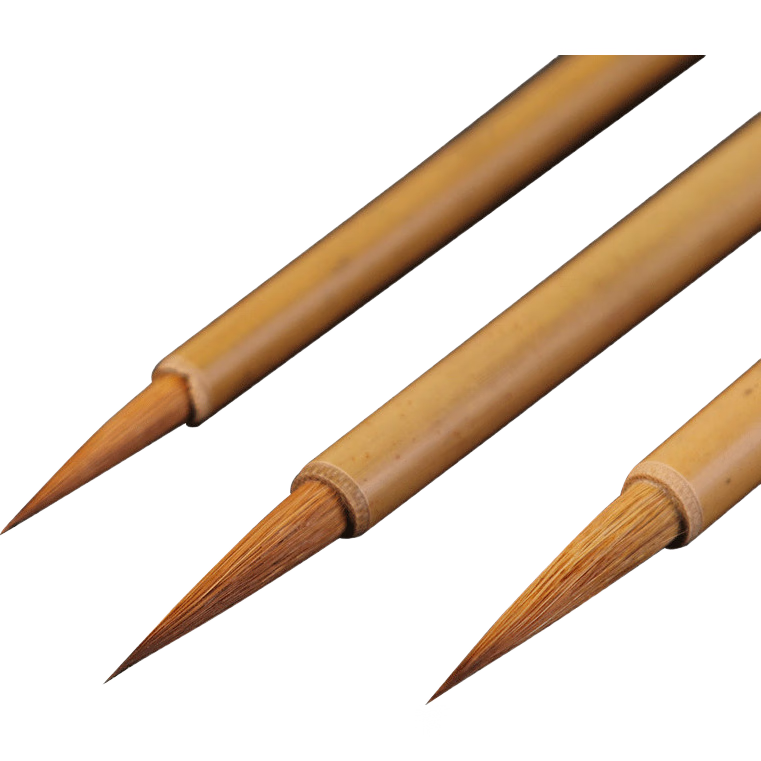 Liupintang Wolf Hair Small Regular Script Brush for Chinese Painting Calligraphy, Slim Gold-Style Wolf Tail Calligraphy Brush, Four Treasures of The Study, Hubei Brush, Single Piece, Small Size, Popular Product