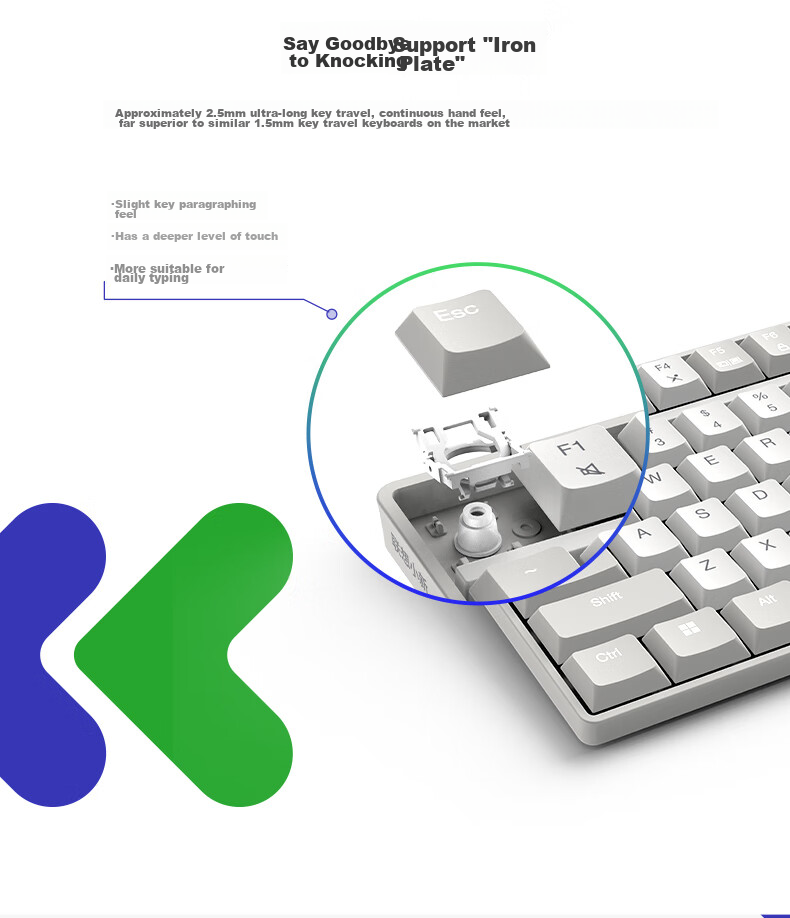 Lenovo Xiaoxin K1P Quiet Wireless 98-Key Keyboard And Mouse Set, Jelly Touch Mechanical Rebound, Multi-Key Shortcuts, 3-Level DPI, Windows Compatible, Twilight Gray 9