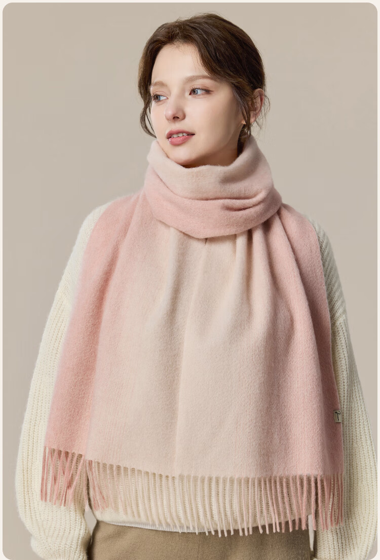 JIUMU Pure Wool Scarf for Women, Autumn And Winter Neck Warmer, Ladies' Warm Shawl, Gift for Girls on National Day Or Birthday, Comes with Gift Bag 20