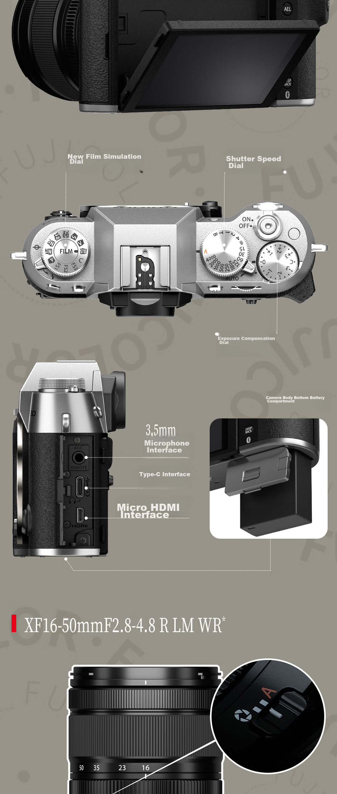 FUJIFILM X-T50/XT50 Mirrorless Camera Kit (With XC35F2 Lens), 40.2 Megapixels, 7-Stop Five-Axis Image Stabilization, 20 Film Simulation Modes, Graphite Gray 11