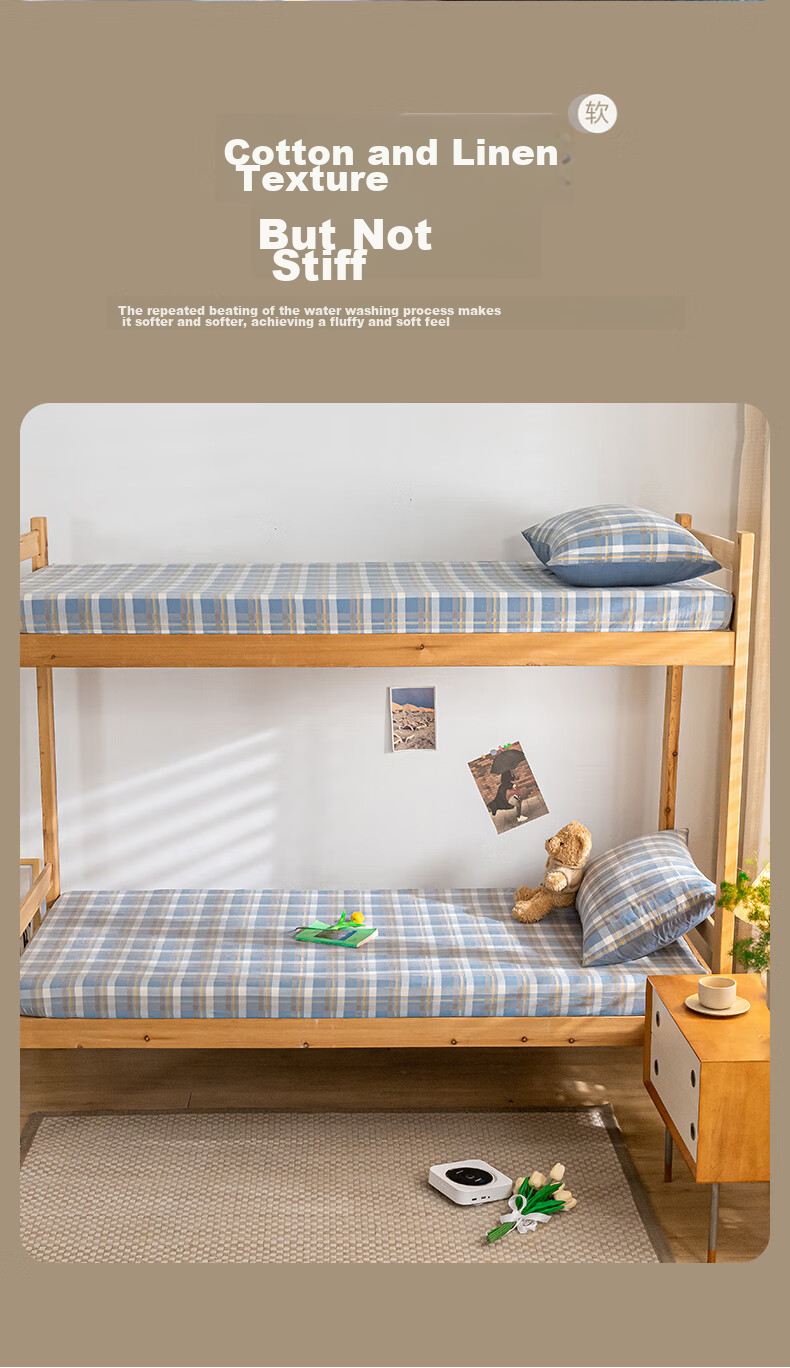 Hengyuanxiang Class A Pure Cotton Bed Sheet, Mattress Cover for Student Dormitory, Protective Cover to Prevent Dirt, Washable Bedspread, 80*200cm 12