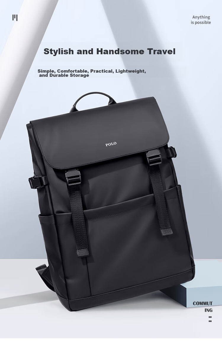 POLO Backpack for Men, Lightweight Travel Backpack with Flip Cover, 15.6/16 Inch Laptop Bag, Business Travel Bag 1