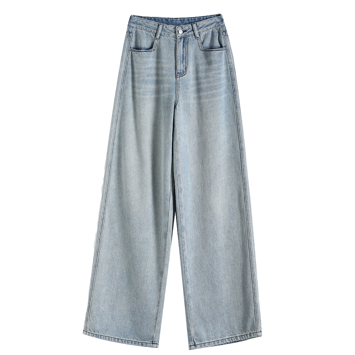 Dme [Paired with Wang Jeans] Spring And Autumn Best-Selling Classic Washed Wide-Leg High-Waist Slimming Loose Straight-Leg Pants for Wome