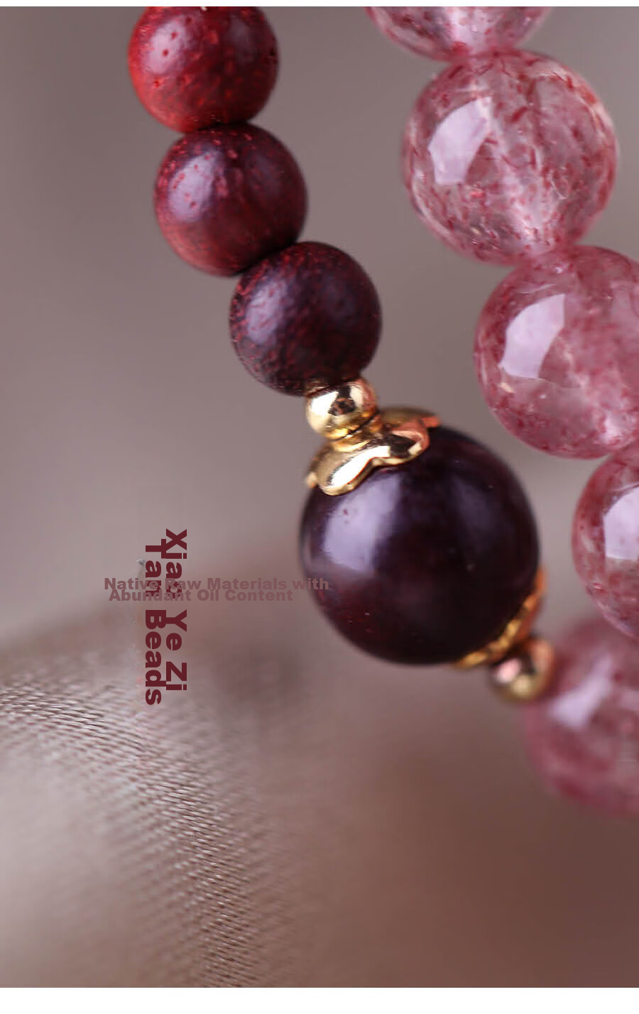 Fenghuangniepan Pink Crystal Bracelet with Peace Clasp, Multi-Layer Strawberry Quartz Bead Strand, Lucky Charm, Crystal Birthday Gift for Girlfriend Or Best Friend 8