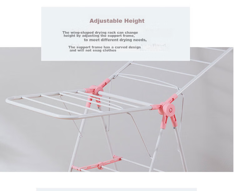 Ourunzhe Clothes Drying Rack, Foldable Floor-Standing Balcony Hanger, Indoor Clothes Storage Rack, Garment Drying Stand, 120cm 9