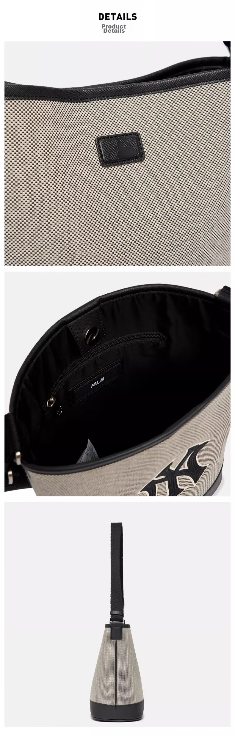 MLB Handbag, Women's Bucket Bag, Crossbody Bag, Shoulder Bag, Tote Bag, Travel Bag, Sports Bag, 3ABMS072N-50BKS 10