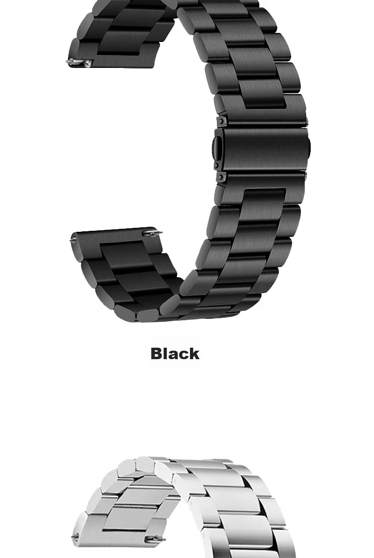 ESCASE Huawei Watch Strap Compatible with Watch4/4pro/GT3/3Pro/GT2/new/ Porsche Design / Honor Magic2, Stainless Steel Three-Strand Replacement Band, Silver, 46/48mm 13