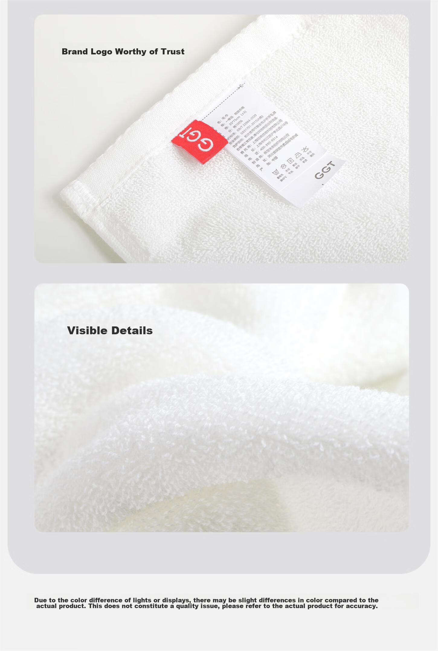 GGT Japanese Face Towel for Men, Pure Cotton Adult Bath Towel, Thickened Hotel Absorbent Hand Towel for Women, Jiao Cha + Smoky Gray 14