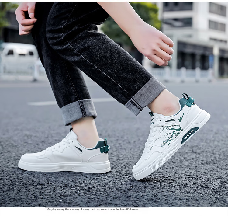 Warrior Men's Sneakers, National Trend Versatile Casual Shoes, Wear-Resistant Running Sports Shoes, WXP(WZ)-1626, White And Black, Size 40 4