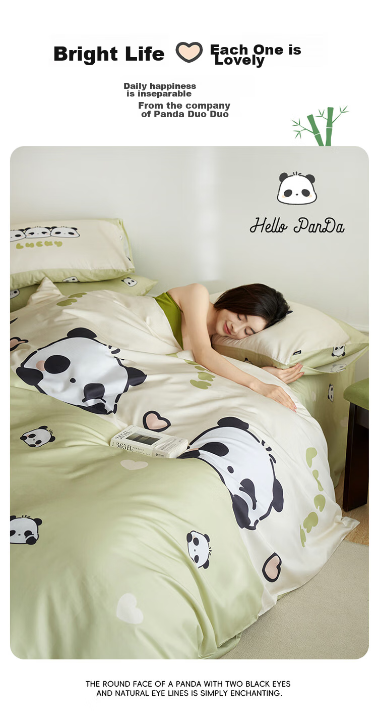 Dohia Cotton Bedding Set for Home, Three-Piece Student Dormitory Single Bed Pure Cotton Bed Sheet And Duvet Cover Set for 1.2m Bed 152*218cm 2