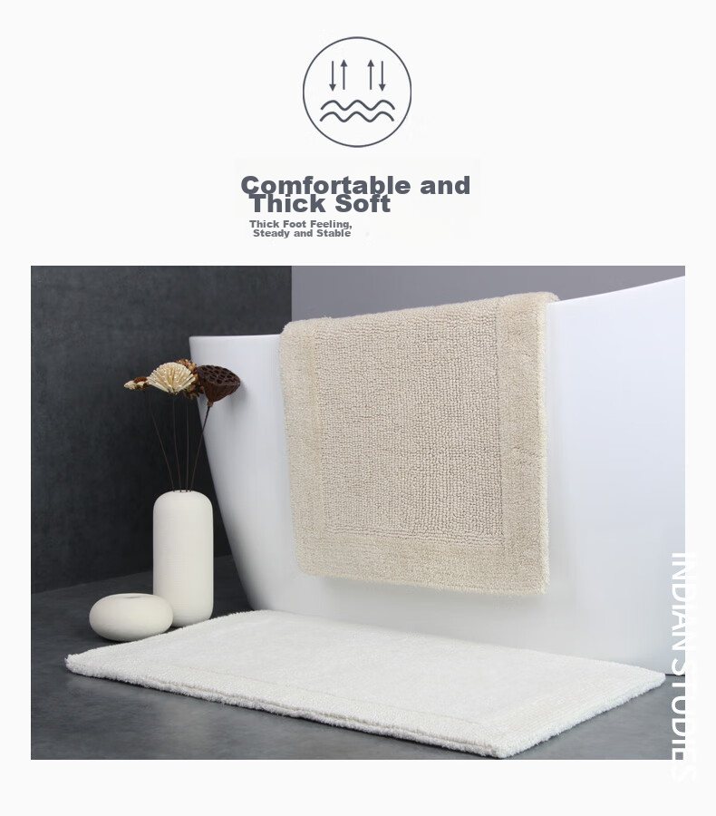 Amarelle Bathroom Mat, Dirt-Resistant Non-Slip Floor Mat, Light Camel Color (50*80cm) 10