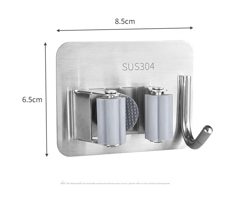 Siwangongli Mop Hook, No Drilling Required, Bathroom Storage Hook, Adhesive Hook, Heavy-Duty Wall-Mounted Bracket, Strong And Traceless Clip for Bathroom 4
