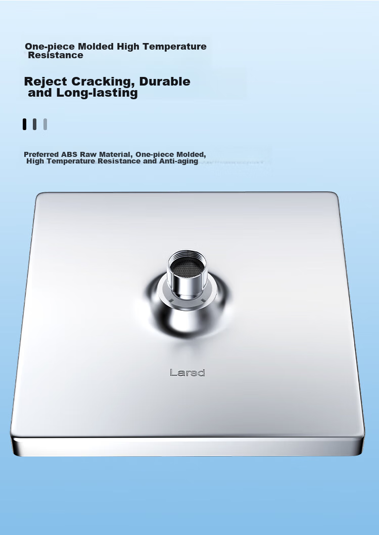 Larsd Ceiling Shower Head, Shower Sprayer, Top Spray, Pressurized Water-Saving Square Large Shower Head AL8076 6