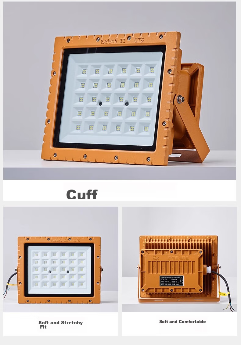 Qianzhiyi LED Explosion-Proof Light High-Power Waterproof Corrosion-Resistant Square QY-GY-FB200W Industrial Floodlight for Construction Sites, Warehouses, Factories, Chemical Plants, Workshops, Gas S 16