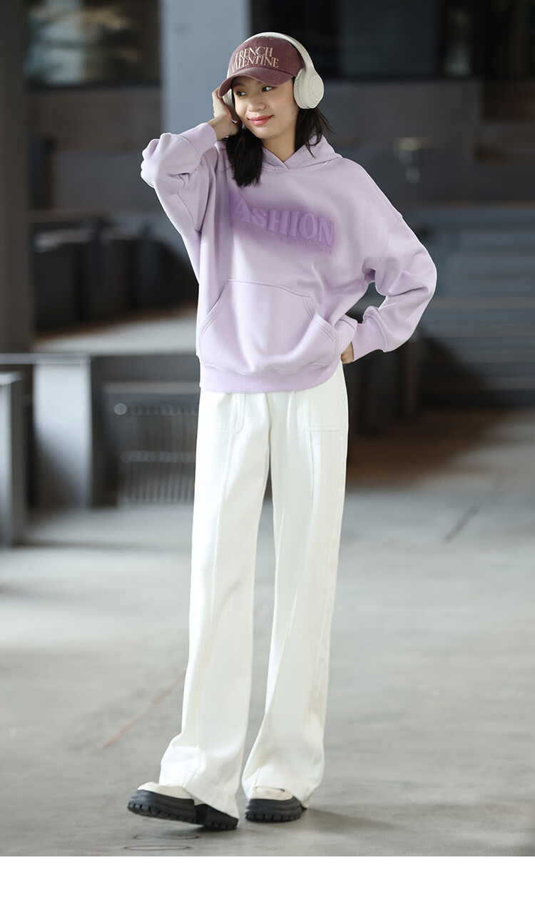 DME Straight-Leg Large Pocket Decorative Long Pants Thickened Autumn Winter Single-Button Fleece-Lined Straight Denim Jeans for Women 9
