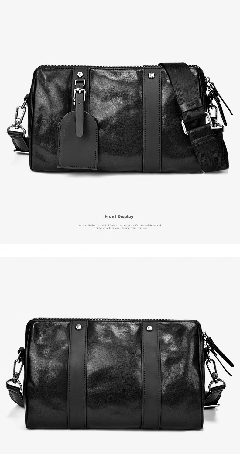 Pabojoe Top-Grain Leather Shoulder Crossbody Bag, Large Capacity Shoulder Bag, Commuter Backpack for Men, Versatile Fashionable Trendy Men's Bag 10