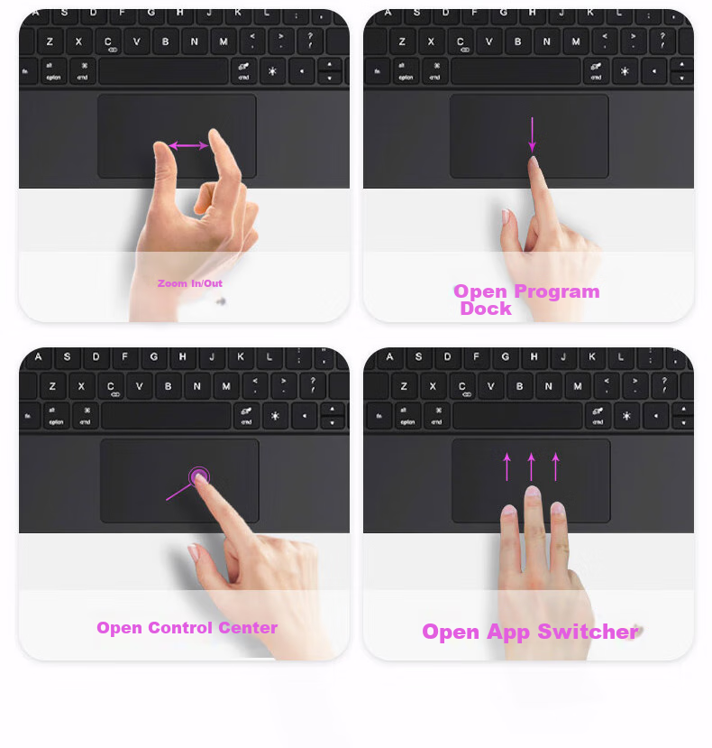 ALittleFlower Magnetic Floating Keyboard Case for IPad Pro And IPad Air 5 [Multi-Functional Touchpad] IPad Pro/Air 5/410.9 Student Gift New Year 16