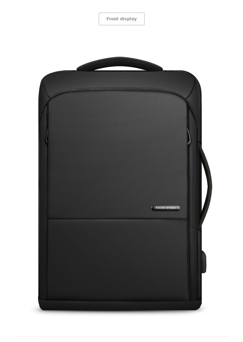 MARK RYDEN Backpack for Men, Multifunctional Briefcase, Business Casual Travel Bag MR9533 Upgraded Version in Elegant Black 16