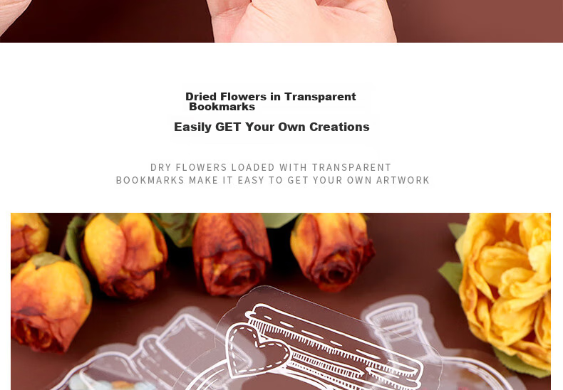 TaTanice Dried Flower Bookmarks, 20 Pieces, Graduation Season Gift, Handmade DIY Plastic Laminating Film Stickers, Transparent Small Bottle Dried Flower Bookmarks, Wandering Bottle Traces Birthday Gift Companion Gift 14