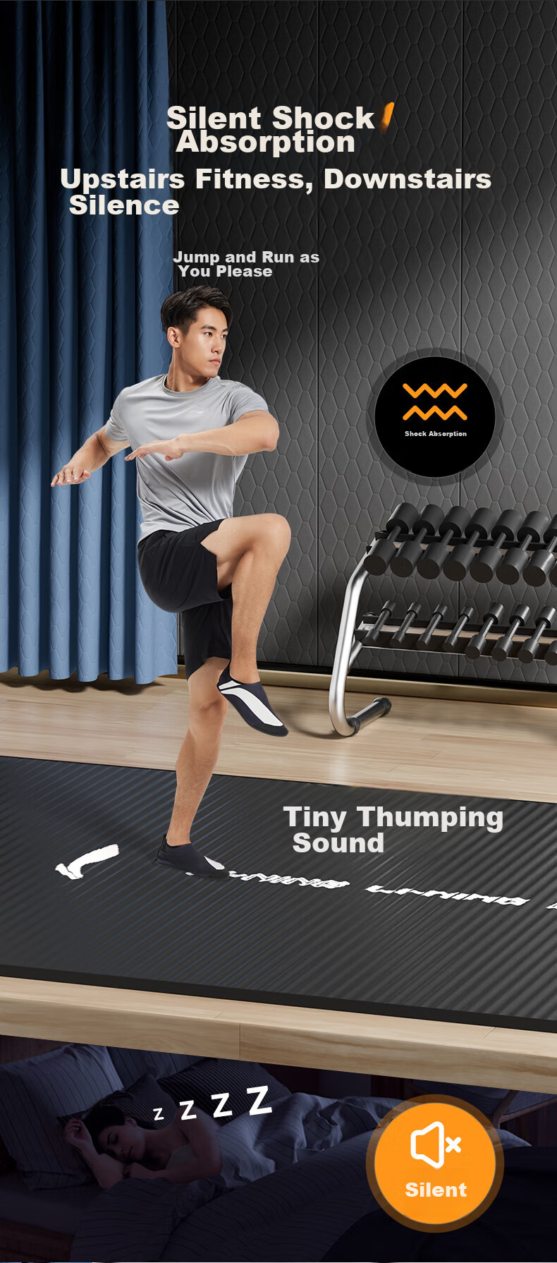Li-Ning Yoga Mat, Men's Fitness Mat, Thickened Non-Slip Shock-Absorbing Soundproof Enlarged Wide Exercise Mat for Home Use, Aerobics And Fitness 5