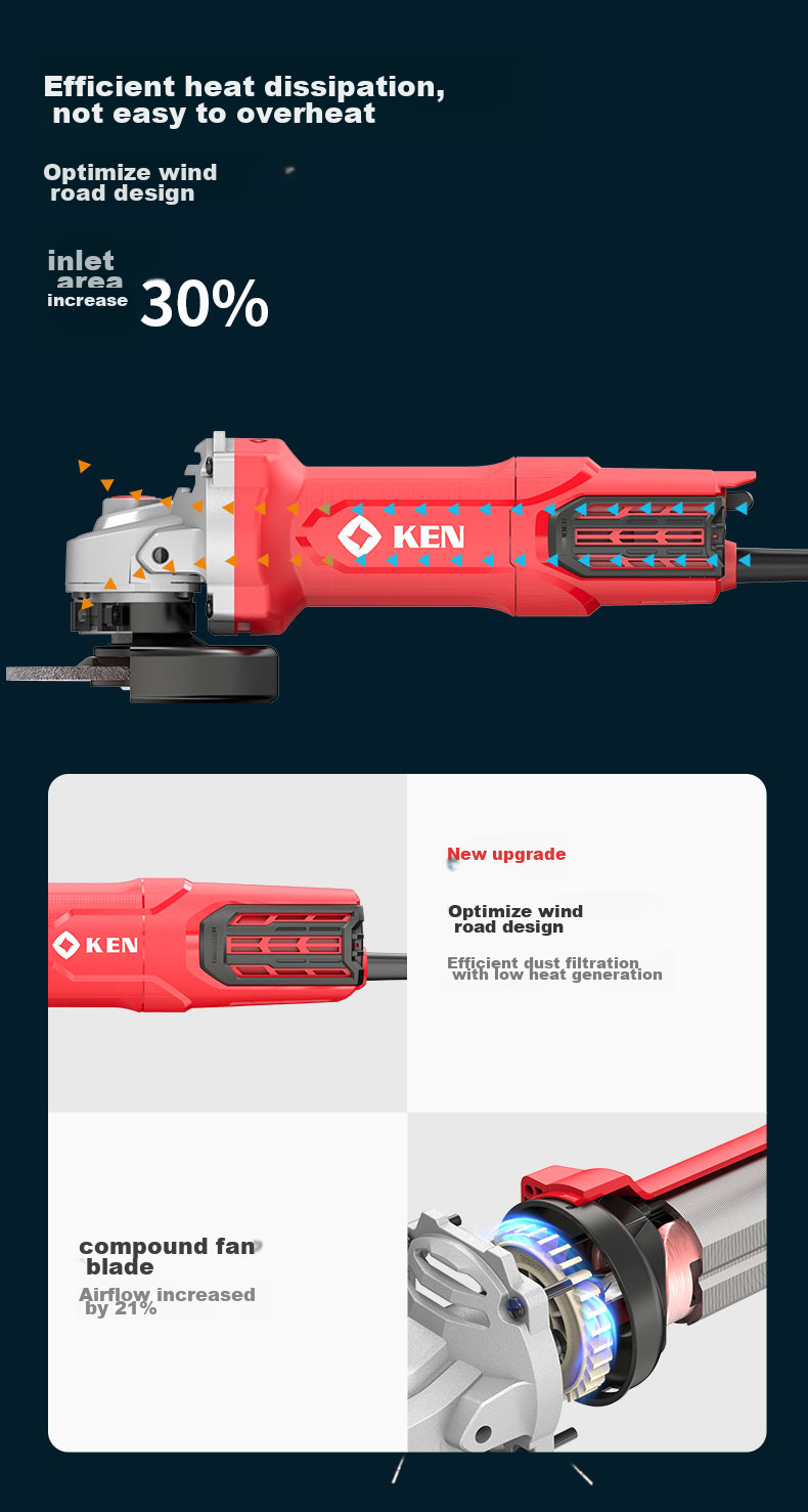 KEN Angle Grinder, Genuine Cutting Machine, Small Household Multi-Functional Polishing Machine, Metal Cutting And Grinding Hand Grinder 4