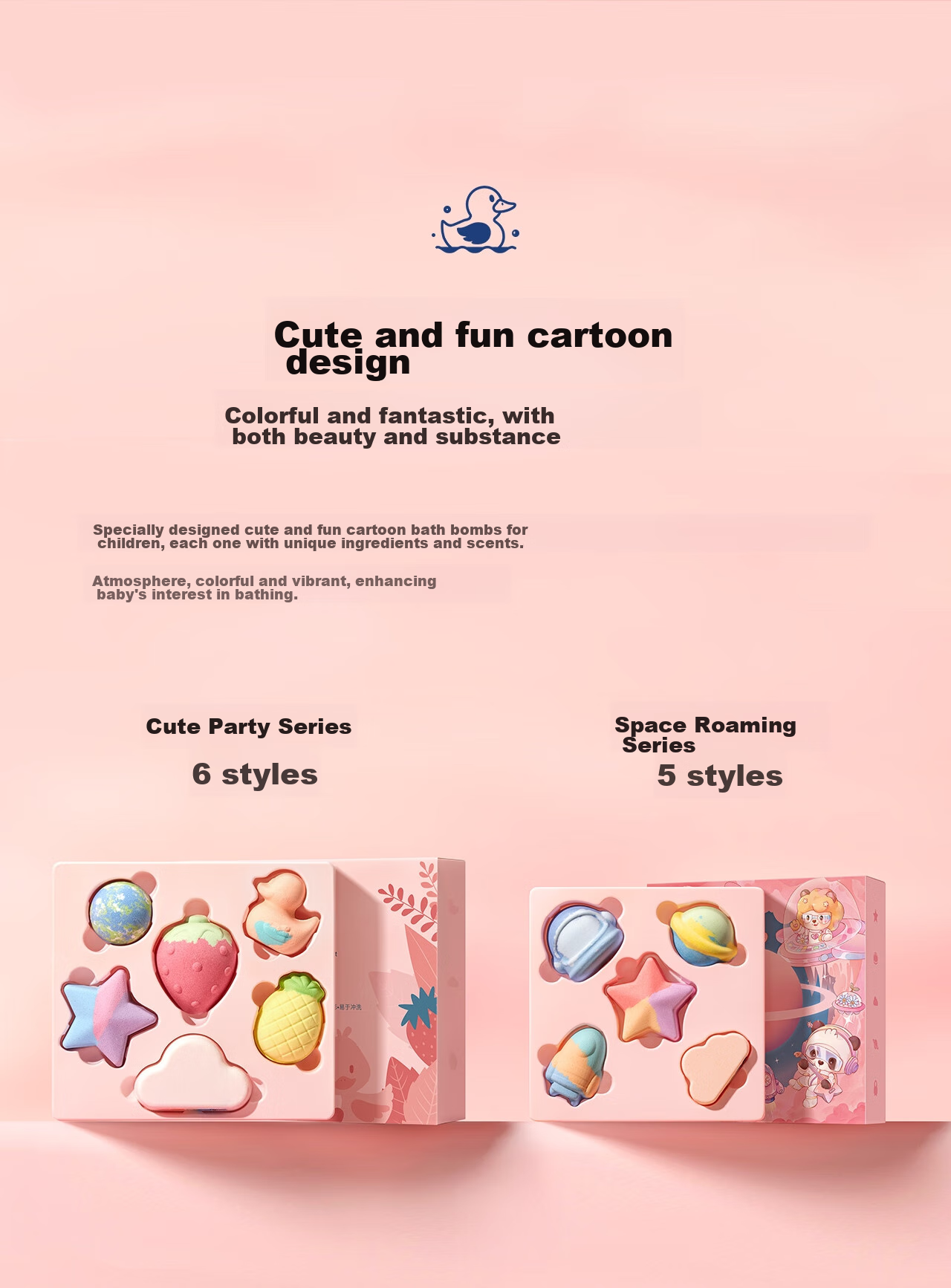 Bodcrme Cute Bath Bombs 5 Pieces 315g (Children's Bath Balls, Baby Bath Bombs, Bubble Bath Balls, Shower Balls) 9