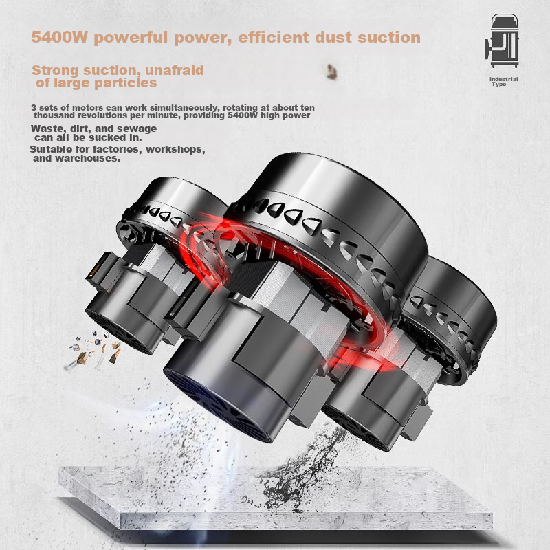 Jienuo Large Industrial Vacuum Cleaner for Factories And Workshops, Powerful Dust Removal Machine with Strong Suction And Water Absorption, Automatic Dust Cleaning JN-301T