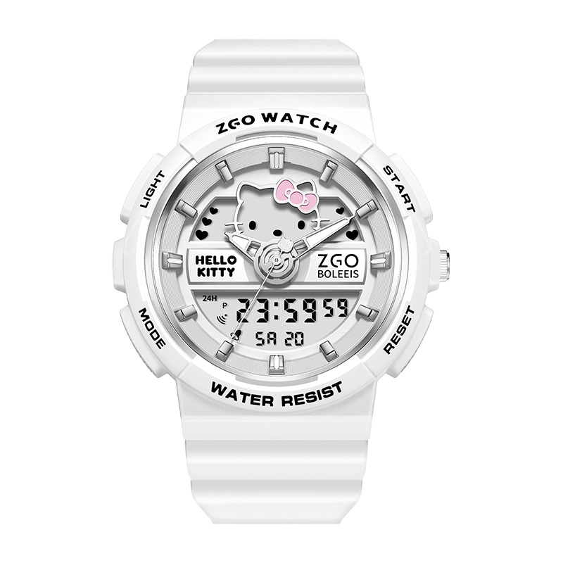 ZGO Sanrio Watch for Women Students, Waterproof Electronic Watch for Middle School Girls, Birthday Gift, 863 Pearl White