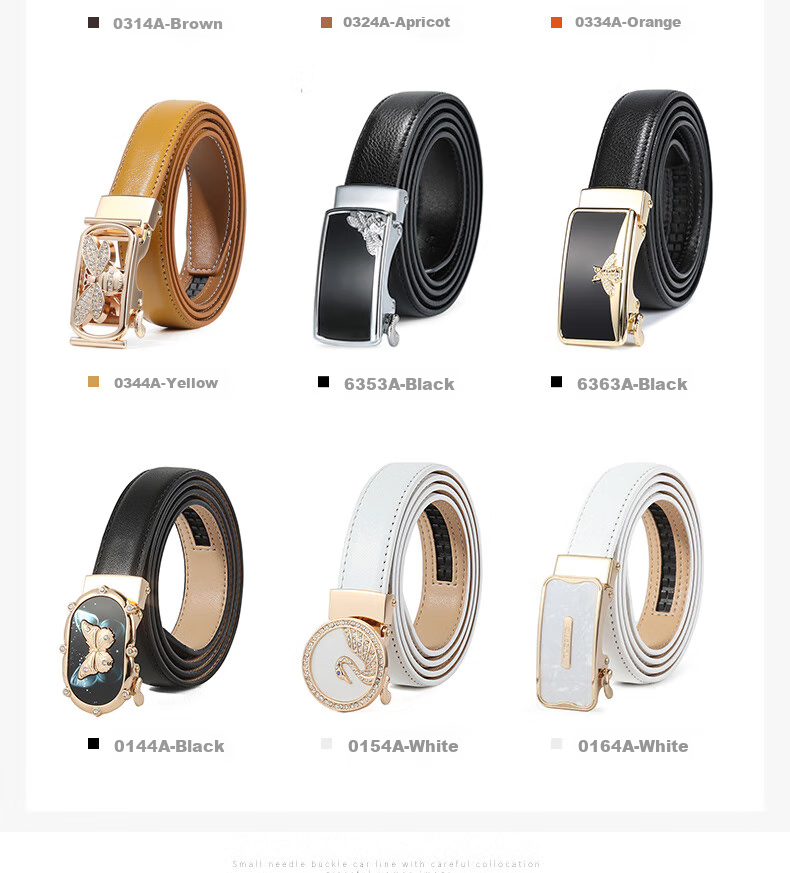 TUCANO Women's Leather Belt, Fashionable Versatile Korean Style Practical Ladies' Waistband with Automatic Buckle, No Drilling Required, Birthday And 520 Gift 4