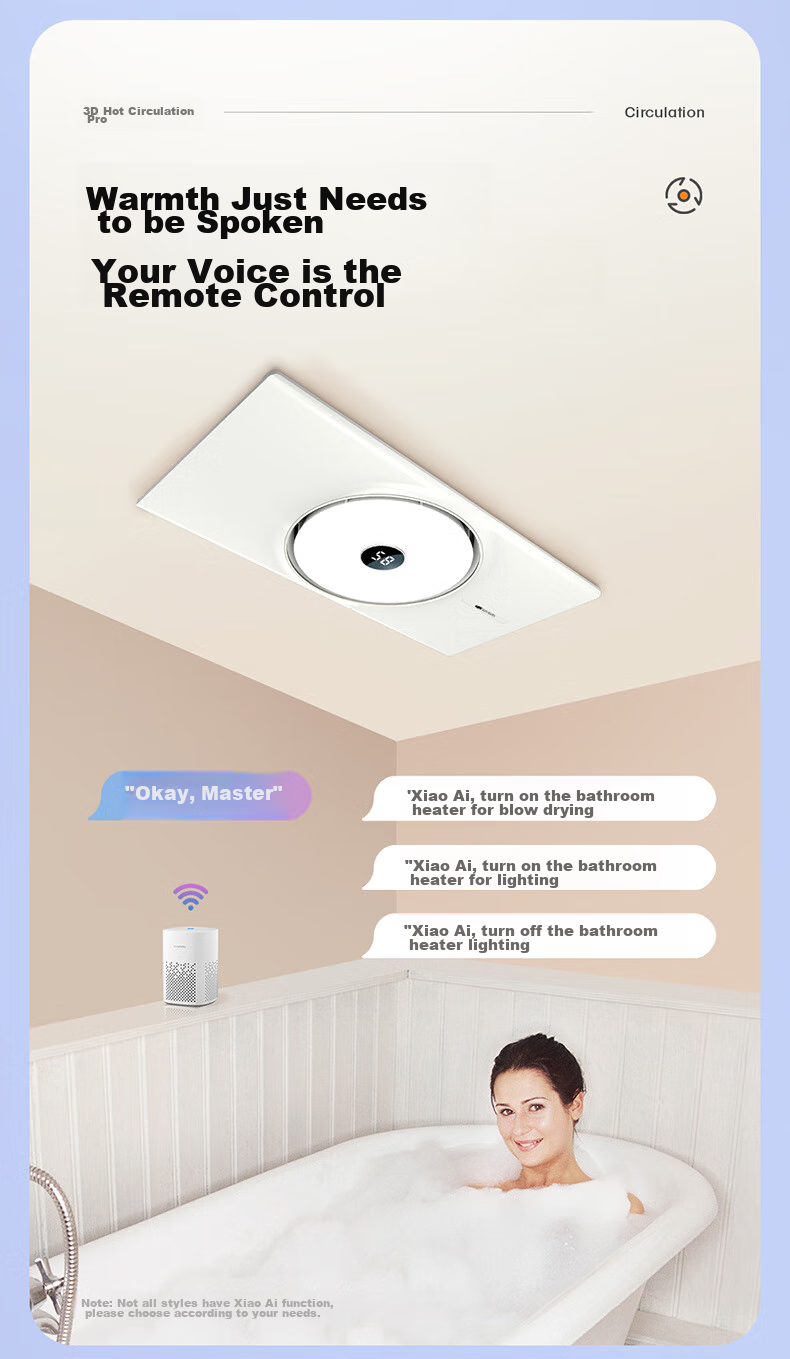 NVC Intelligent Bathroom Heater with 3D Hot Air Circulation, Exhaust Fan, And Integrated Lighting for Ceiling-Mounted Warm Air Blower 300Y 10