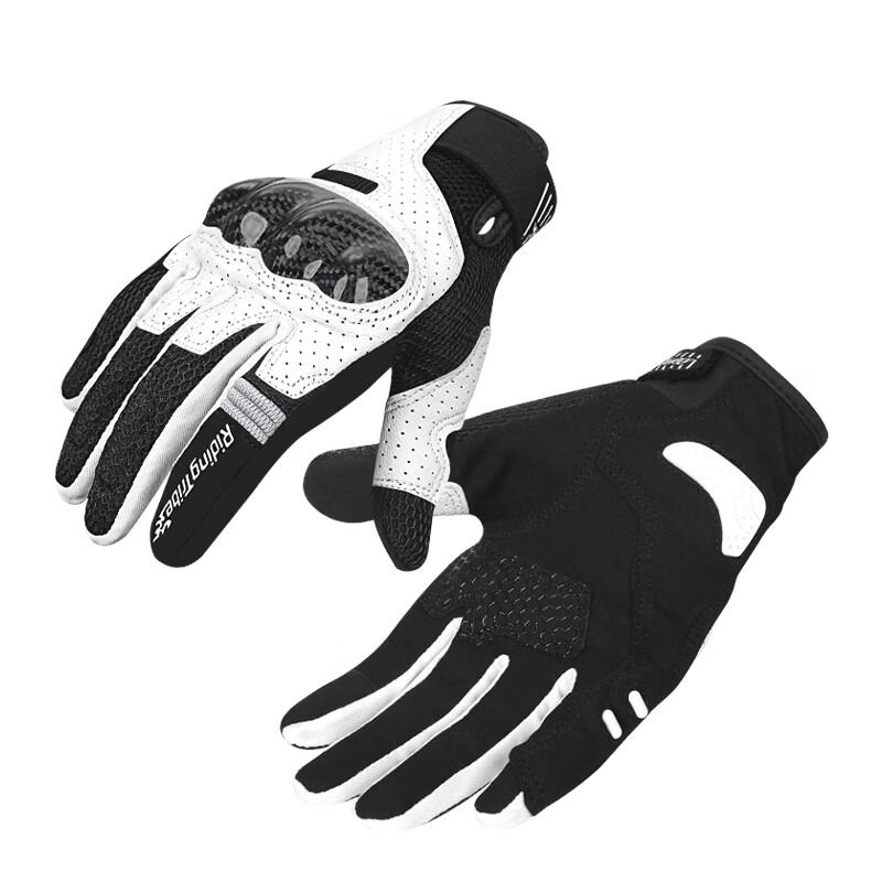 RidingTribe Motorcycle Riding Gloves Summer Carbon Fiber Protective Shell Touchscreen Unisex Four-Season Anti-Slip Crash-Resistant Gloves