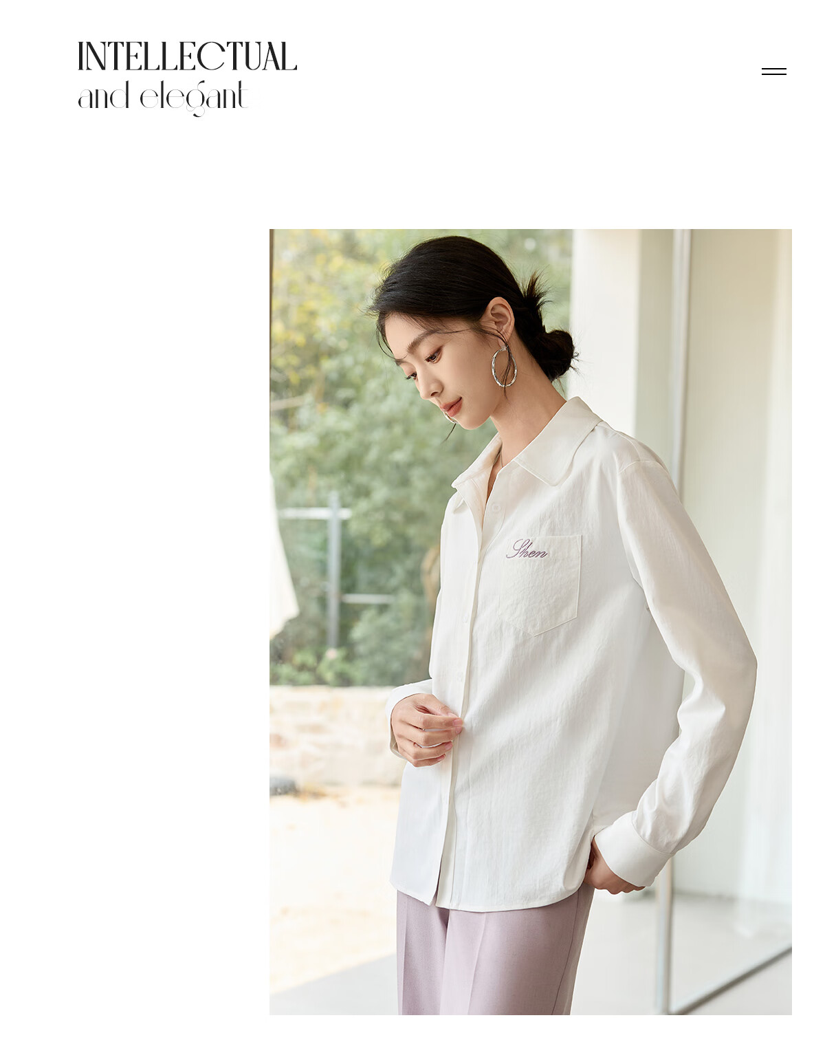 Chushen Spring And Autumn Long-Sleeve Shirt for Women, Turn-Down Collar, Embroidered Pockets, Versatile Commuter Blouse Top S143C2027 11
