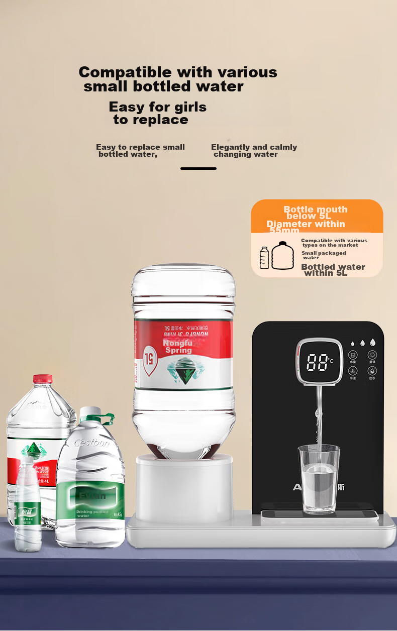 AUX Instant Hot Water Dispenser Portable Instant Hot Water Kettle Mini Smart Water Dispenser for Office Small Desktop Use Free [2.5L Water Bottle] 9