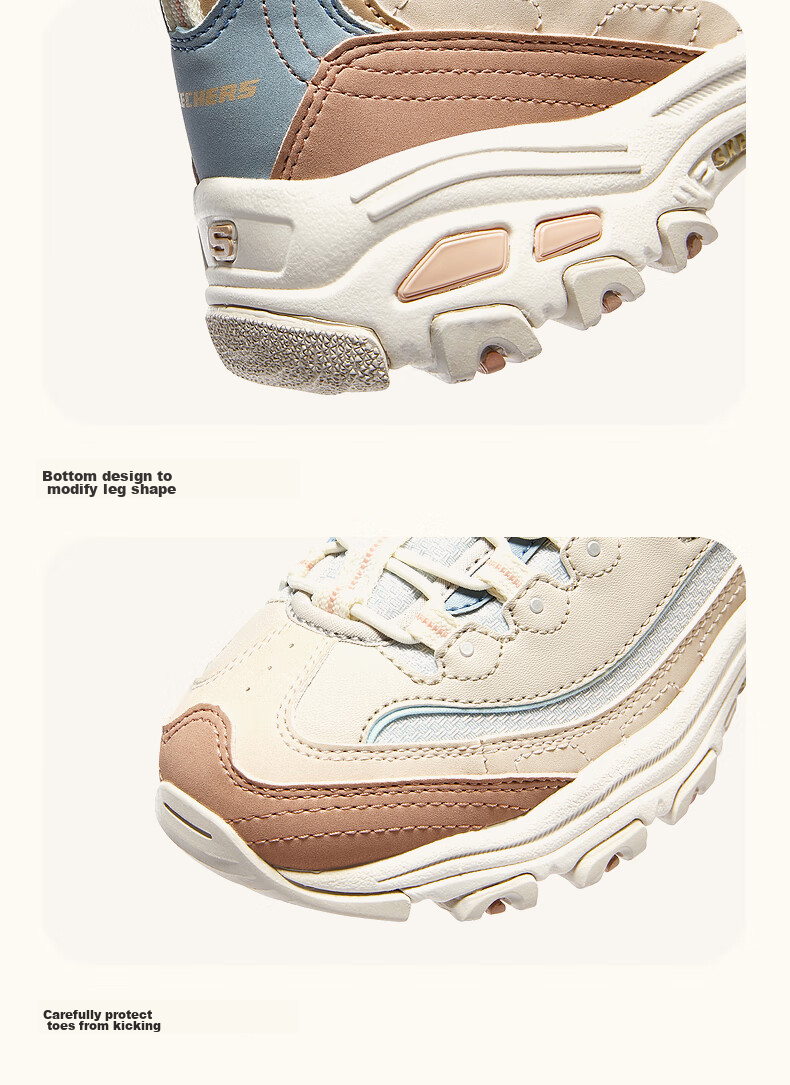 Skechers Kids' Self-Owned Milk Tea Bear Children's Shoes Autumn and Winter Girls' Sports Shoes Big Kids' Running Shoes Panda Shoes 302526L 11