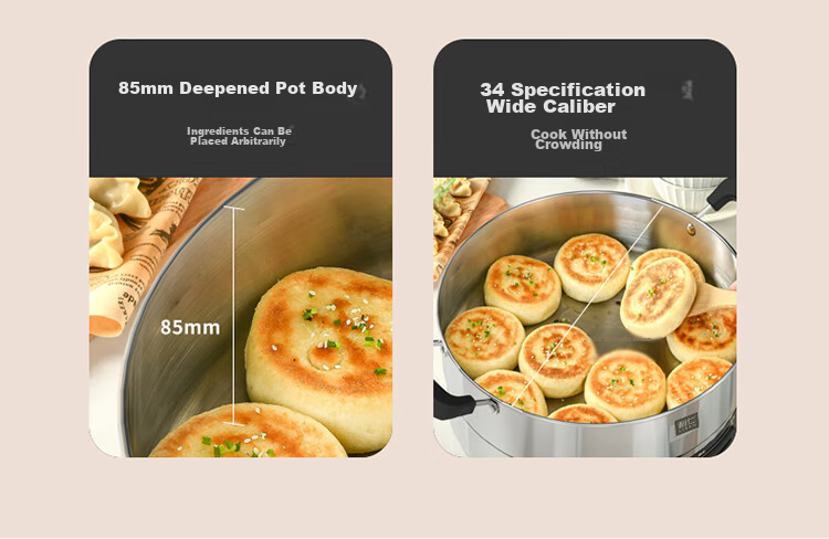 Liven Electric Griddle, Household Electric Frying Pan, 304 Stainless Steel, No Coating, Electric Pancake Maker, 34cm Enlarged, 85mm Deepened, Sandwich Breakfast Machine, DJG-J3485 9