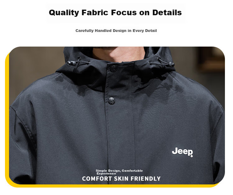JEEP 2026 Outdoor Mountain-Style Spring And Autumn Men's Sports Jacket, Loose-Fitting Hooded Cardigan Coat for Me 4