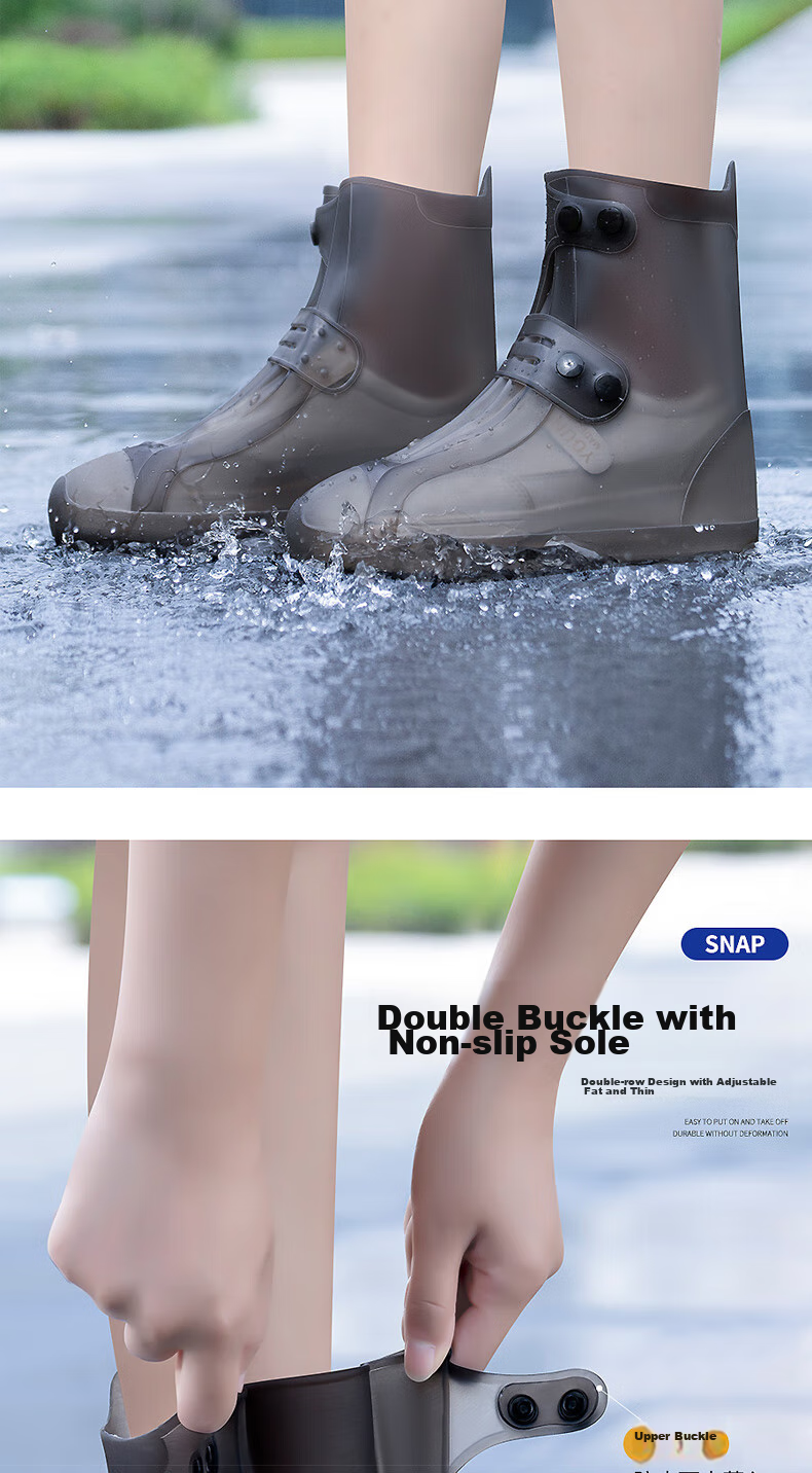 BWNK Waterproof Rain Boots for Men And Women, Straight Tube Non-Slip Thickened Wear-Resistant, Brown Size 40-42 7