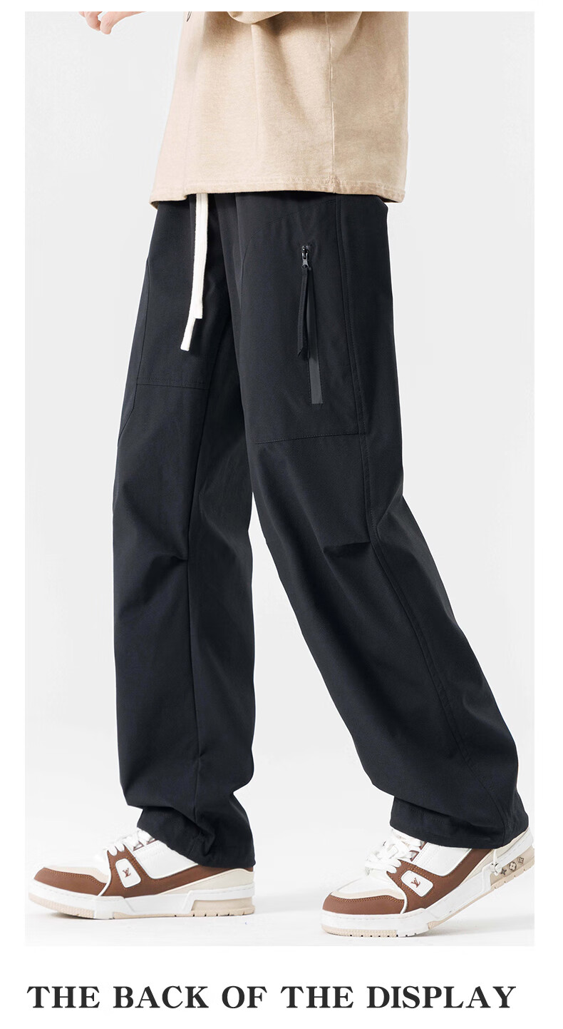 Dingfengbaoluo American-Style Functional Cargo Pants for Men, Summer Versatile Loose-Fit Trendy Outdoor Hiking Casual Trousers DFK35 Apricot Color 2XL 10
