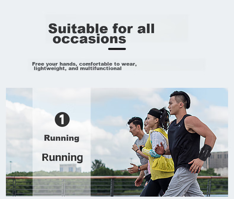 Li-Ning Running Phone Armband, Outdoor Sports Cycling Fitness Phone Holder, Large Capacity Water-Resistant Wristband, Gree 3