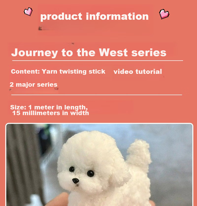 Xubeile Plush Stuffed Animal, Thickened Fleece, Twisted Dog Toy, DIY Craft Kit, Gift for Girls And Children, Decorative Item 5