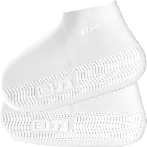 Huili Rain Shoe Covers, Silicone Non-Slip Thickened, for Men Women Children, Waterproof Rain Boots, Water Shoes, HL1001 White M Size