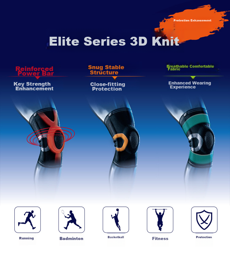 LP Sports Knee Brace with Double Spring Support for Basketball, Badminton, Running, Outdoor Protection Equipment Jingrui 170xt Black S 2