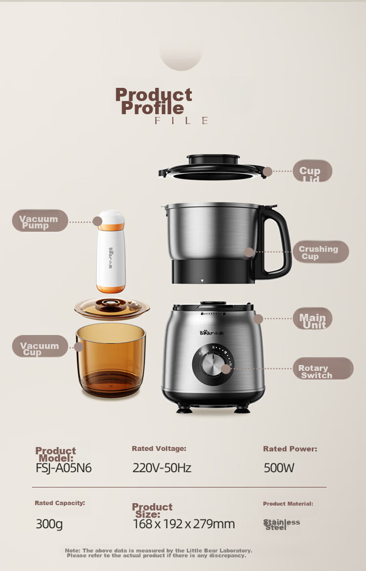 Bear Grinder, Home Powder Grinding Machine, Powder Maker, Chinese Herbal Medicine Crusher, Food Processor, Stainless Steel Powder Grinding Machine FSJ-A03E1 22