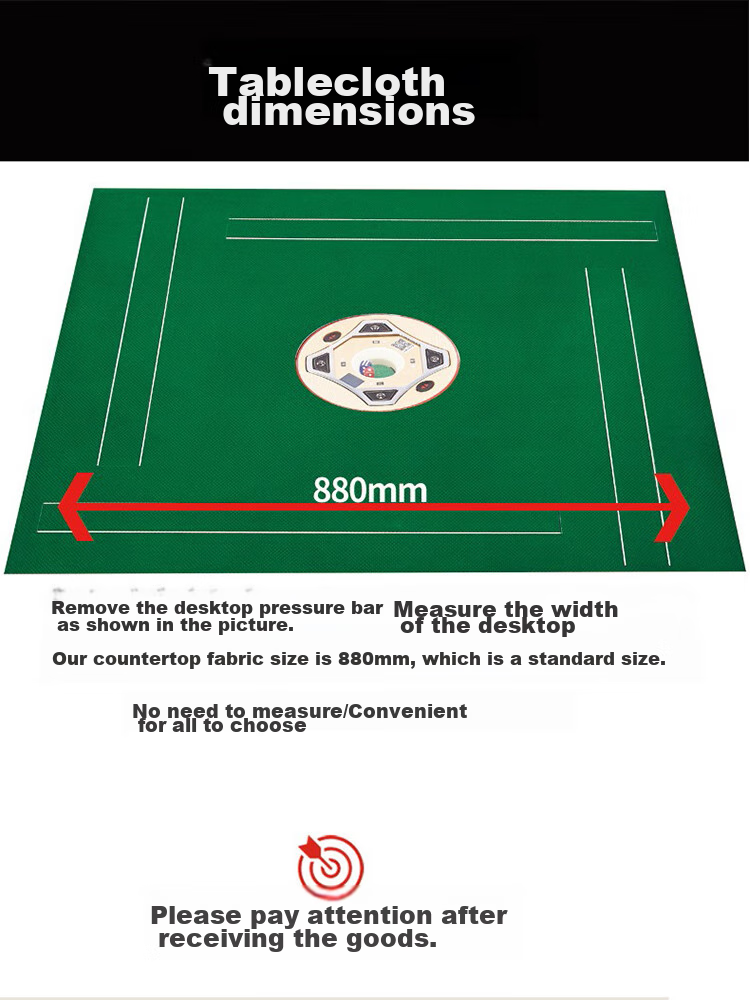 Shenglv Mahjong Table Cloth, Thickened, 88cm, Automatic Mahjong Table Cover with Adhesive Backing, Fully Automatic Mahjong Table Mat 12