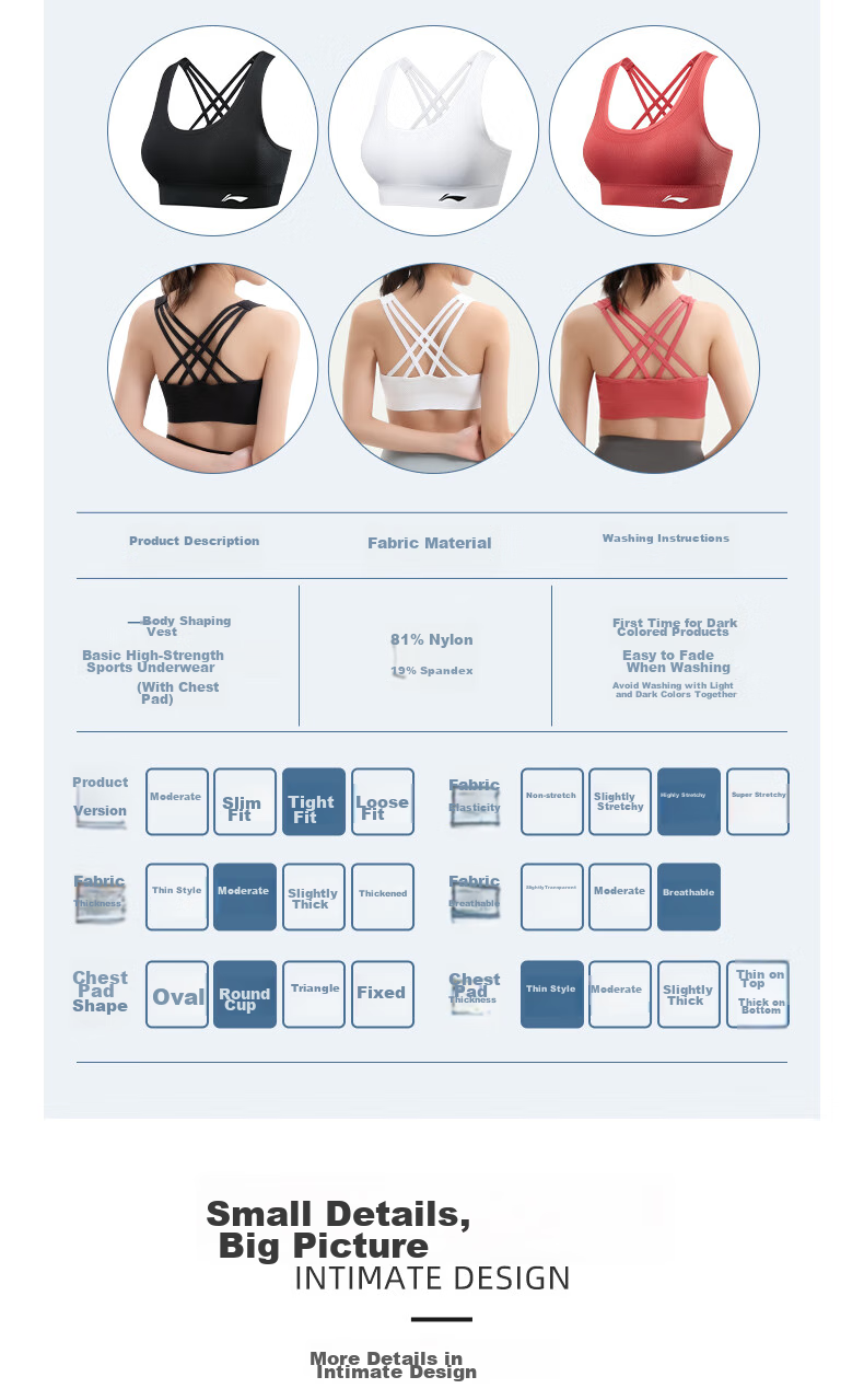 Li-Ning Women's Sports Bra, High Support Yoga Bra, Beautiful Back Design, Running Anti-Shock And Anti-Sagging, Plus Size Breathable Vest 9