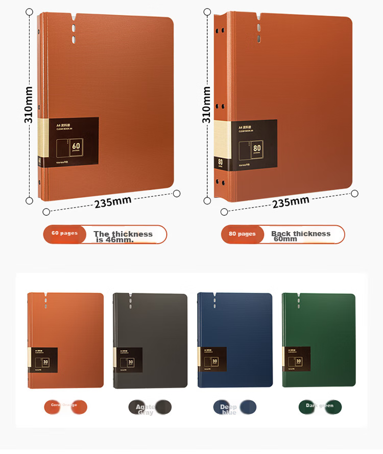TIANSE A4/30-Page Document Folder, Thickened Insert File Folder, Multifunctional Office Storage Organizer, Exam Paper Storage Bag for Pregnancy Check-Ups And Prenatal Check-Ups, Sheet Music Album, TS-1635, Dark Gree 11